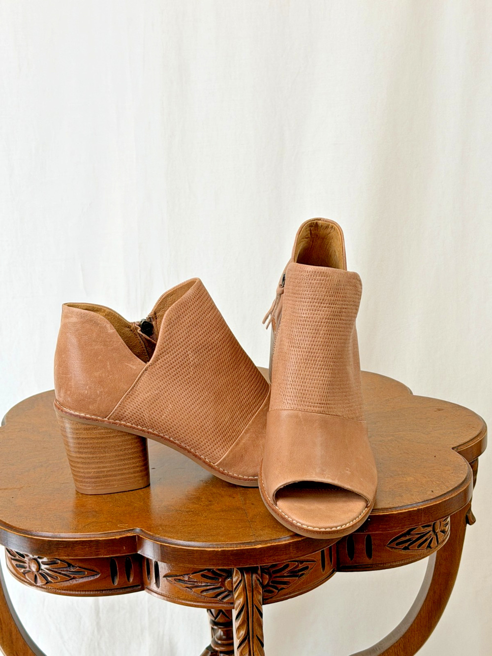 NIB Sofft Molly Peep Toe Chunky Heeled Bootie w/ Side Zip #0380 US Size 11